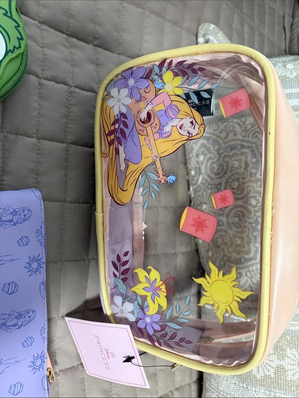 Disney Rapunzel & Pascal Travel Pouch Set - Purple, Green, Yellow
